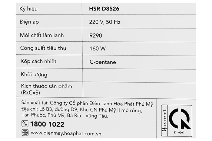 Tủ mát trưng bày Hòa Phát Inverter 526 lít HSR D8526